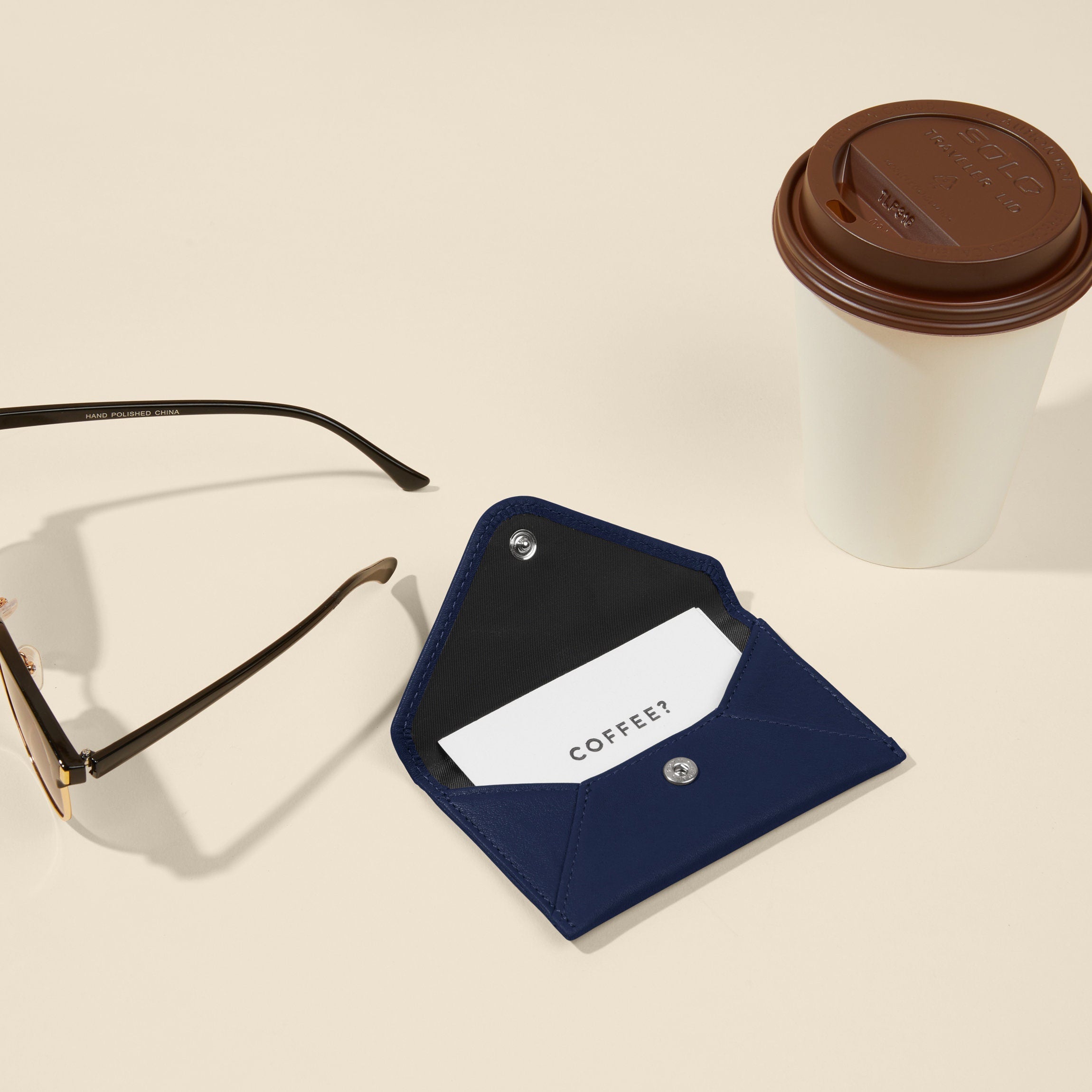 Envelope Card Case Navy Blue