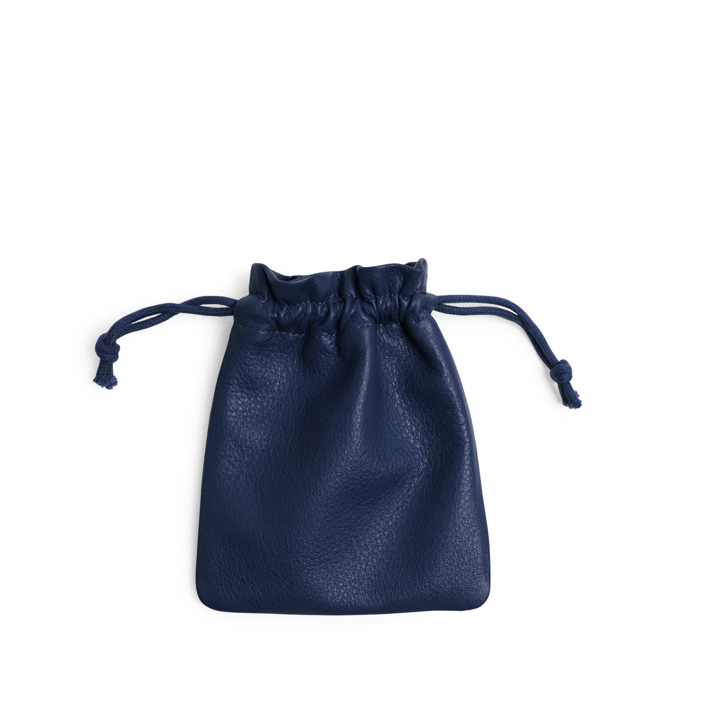 Flat Drawstring Pouch Navy Blue
