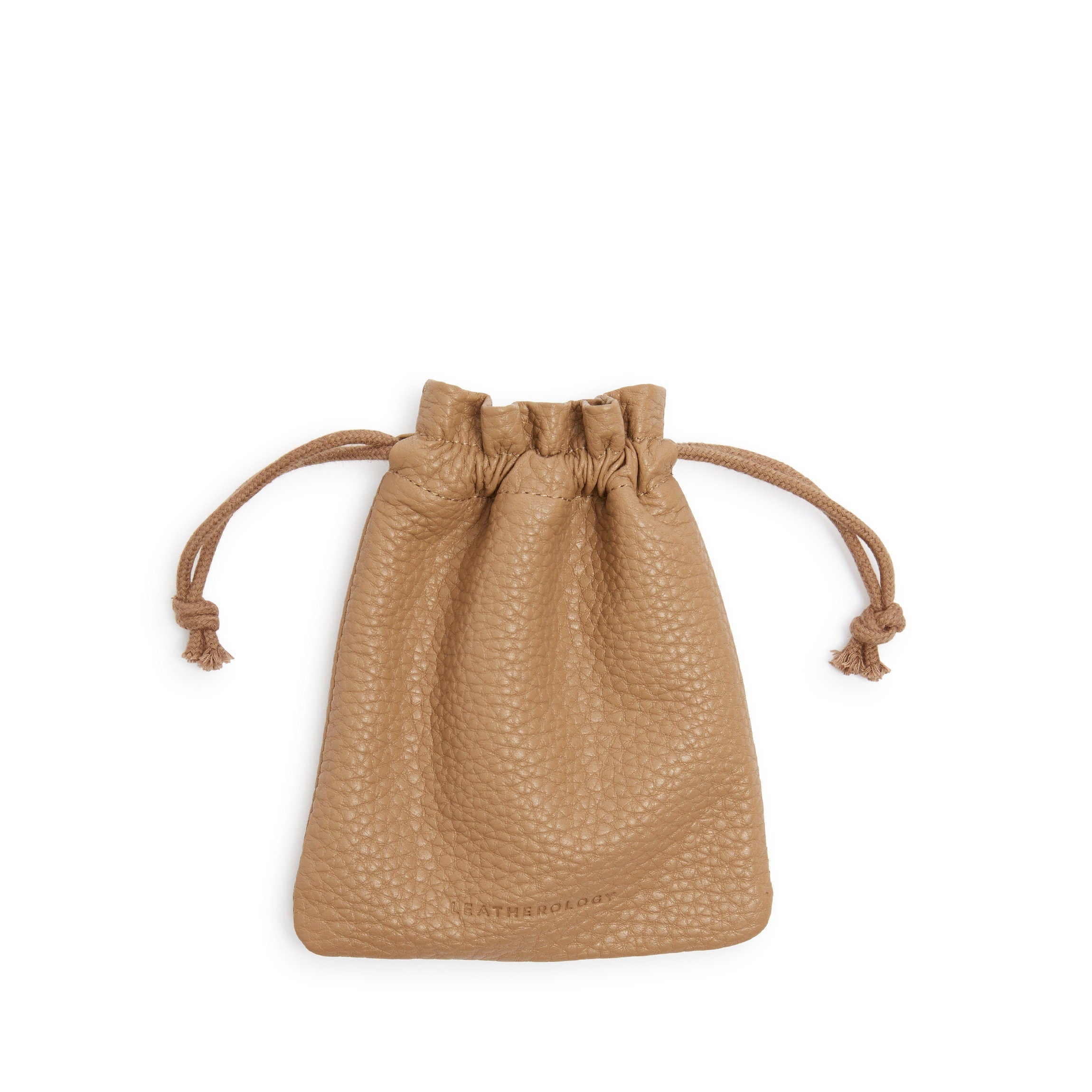 Flat Drawstring Pouch Camel