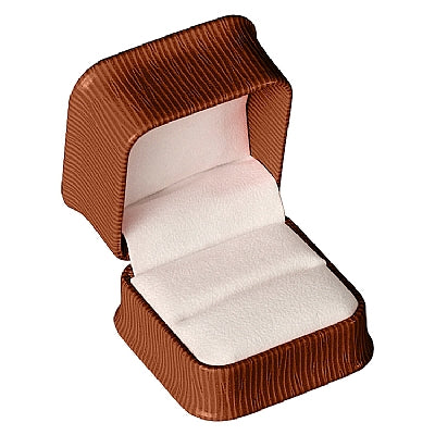 Embossed Leatherette Single Ring Box with White Velvet Interior