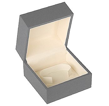 Matte Paper Covered Bangle Box with Cream Leatherette Interior