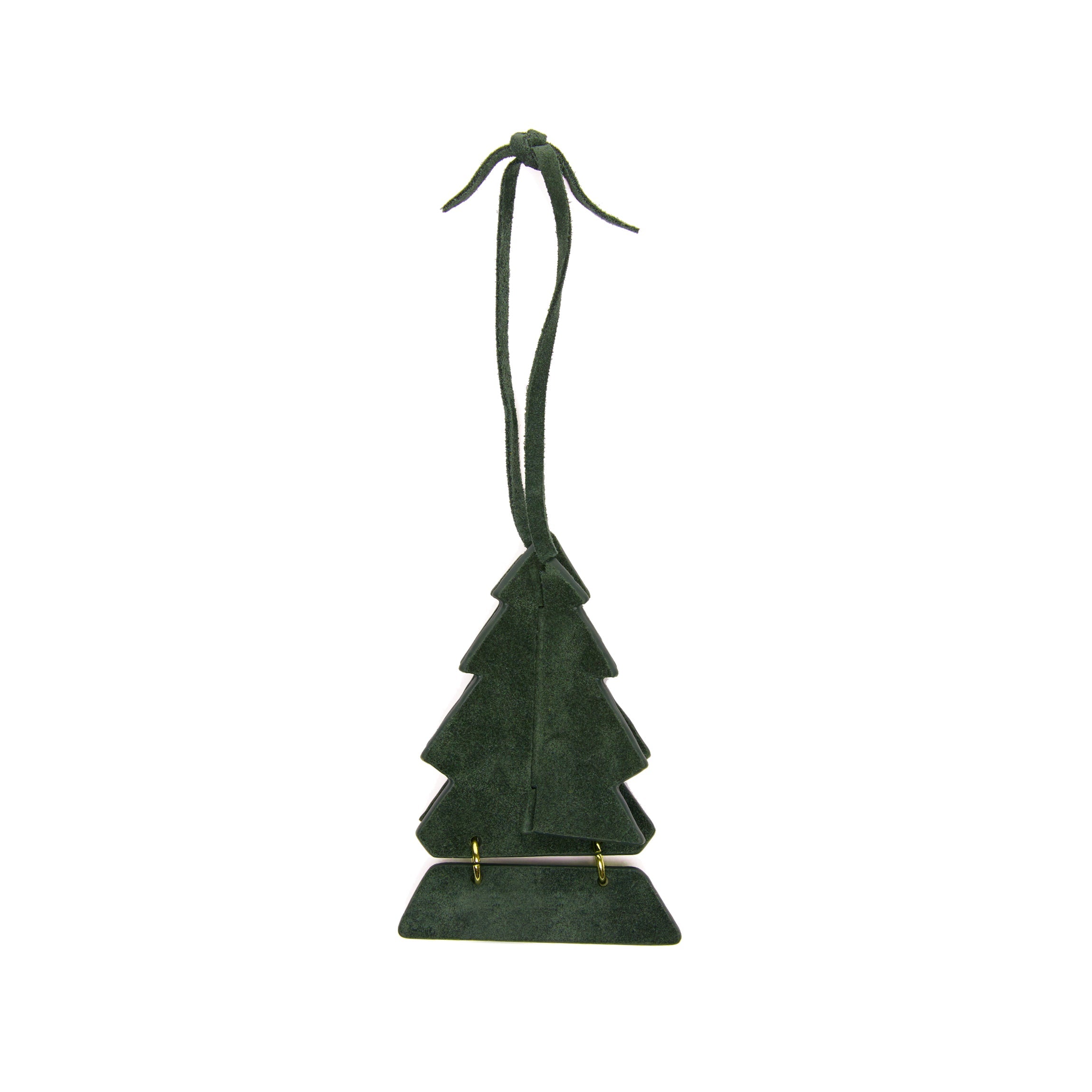 Leather Christmas Tree Ornament Juniper Suede