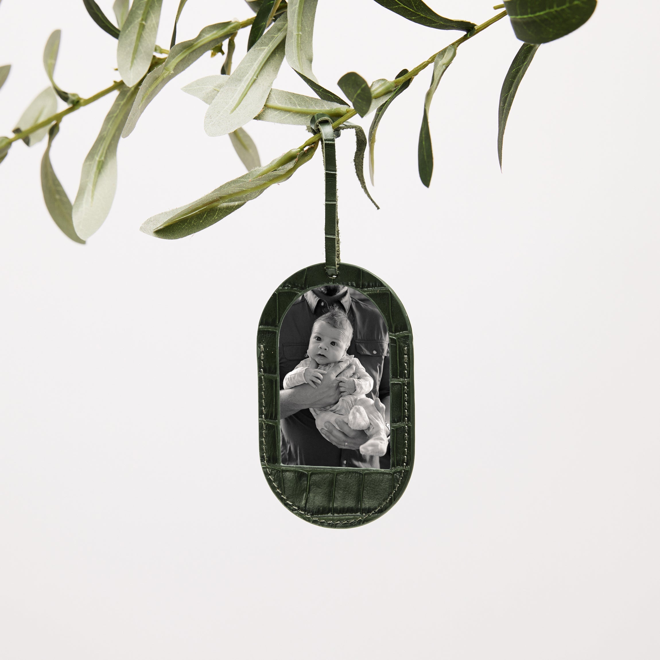 Oval Photo Frame Ornament Forest Croc