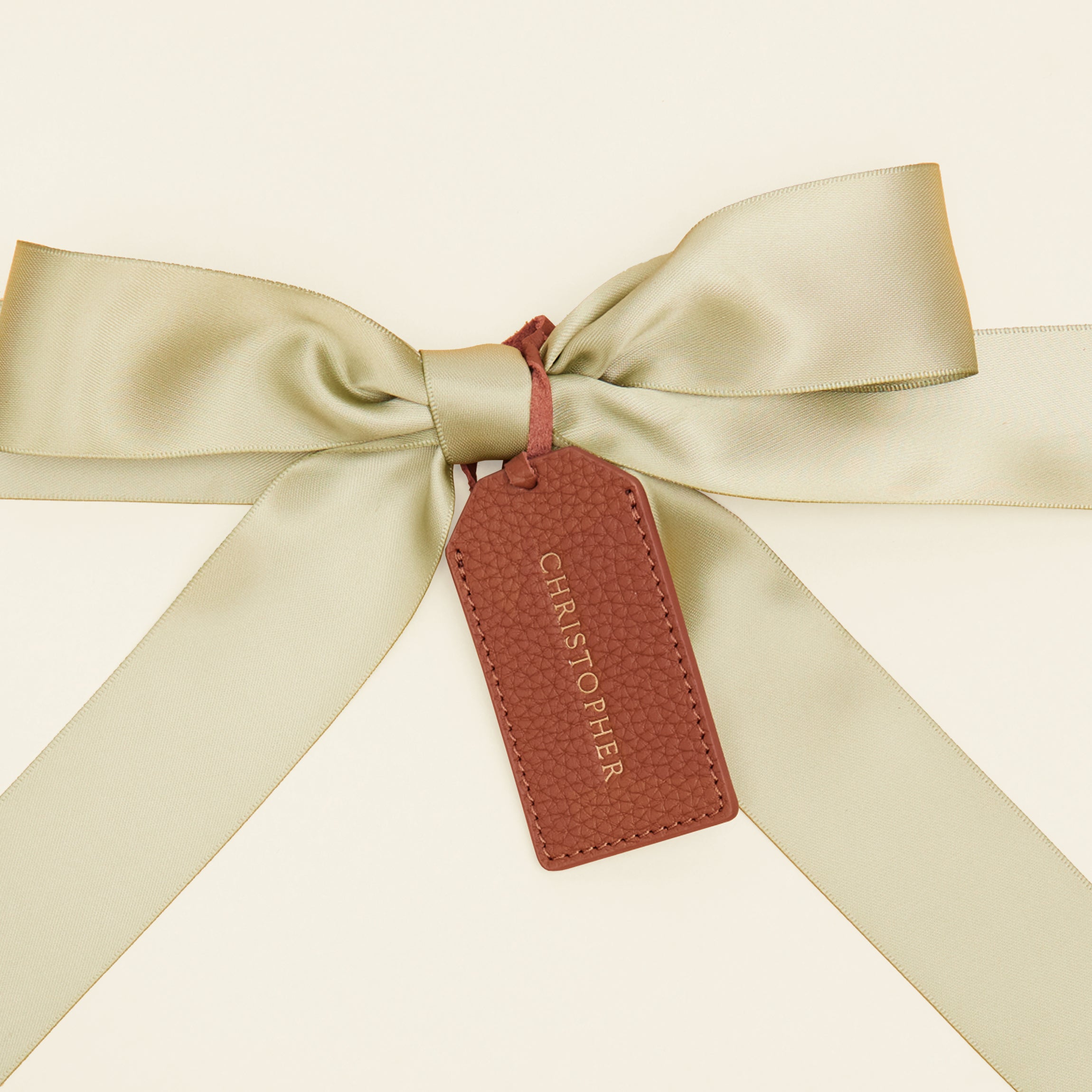 Leather Gift Tag Saddle Brown