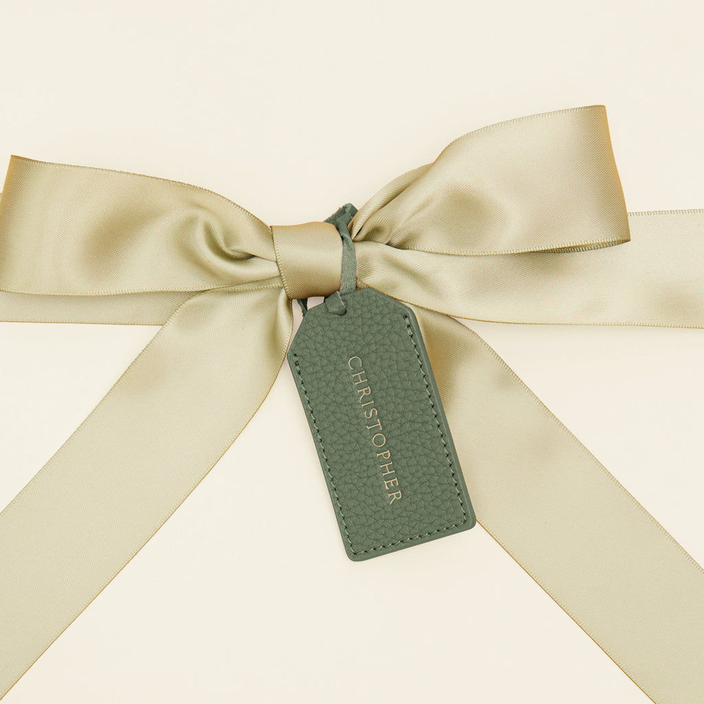 Leather Gift Tag Moss