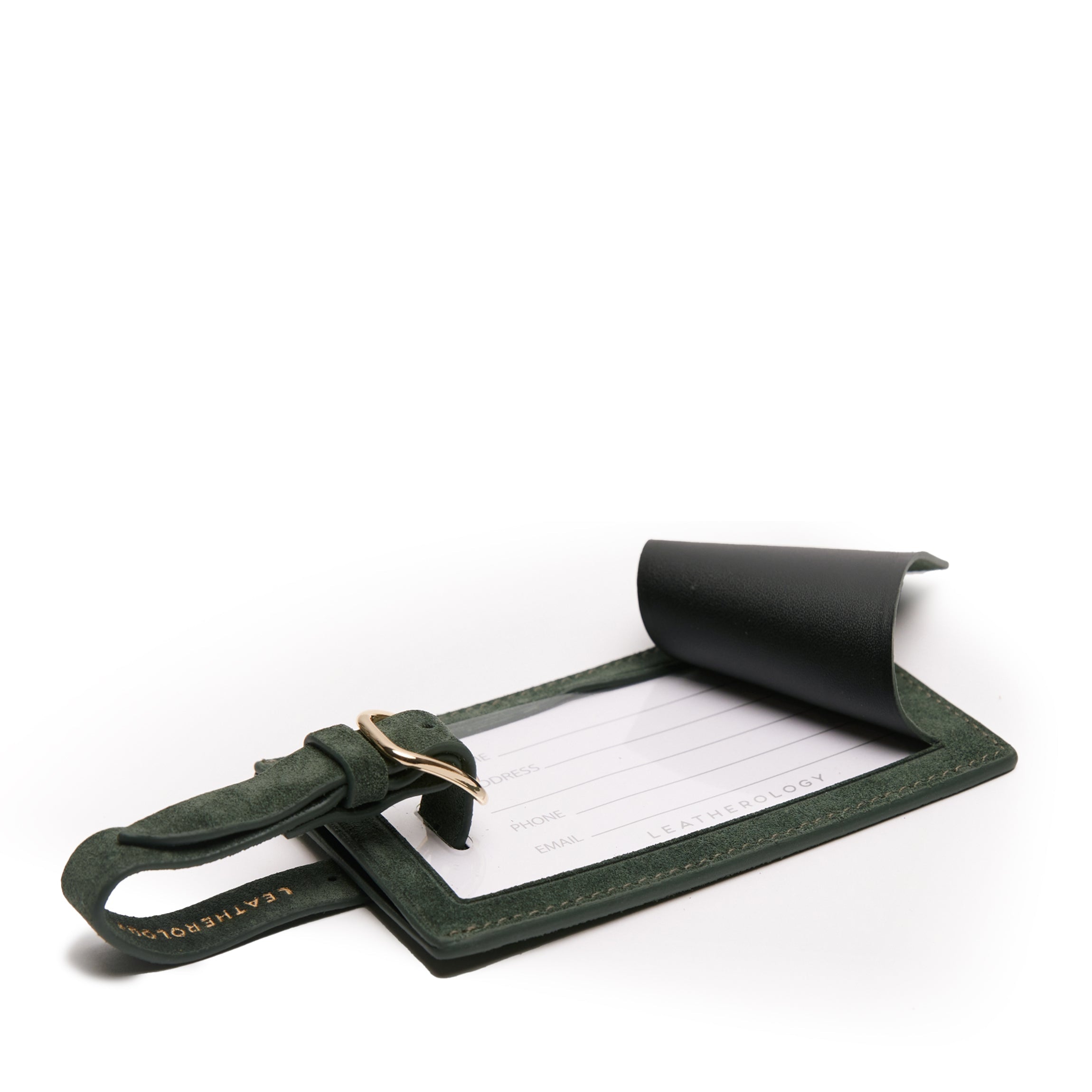 Standard Rectangular Luggage Tag Juniper Suede