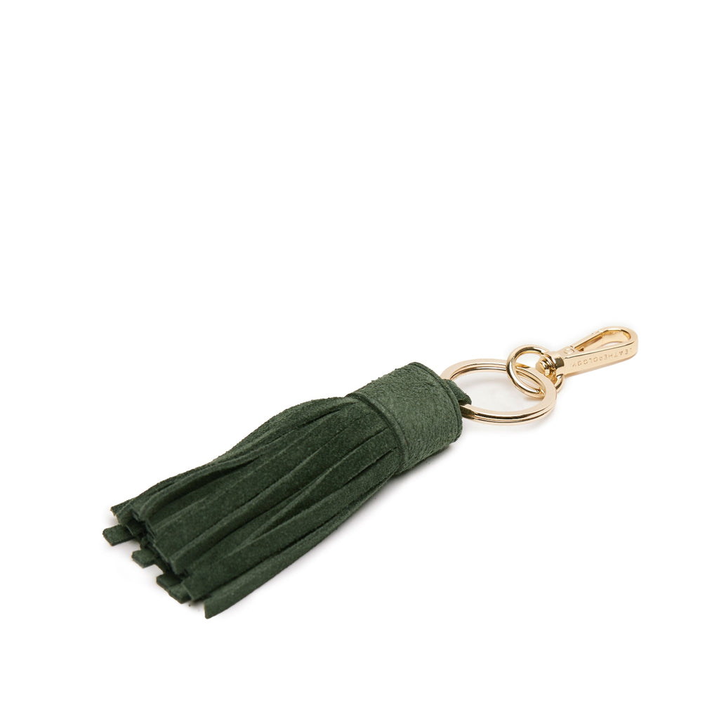 Tassel Key Chain Juniper Suede