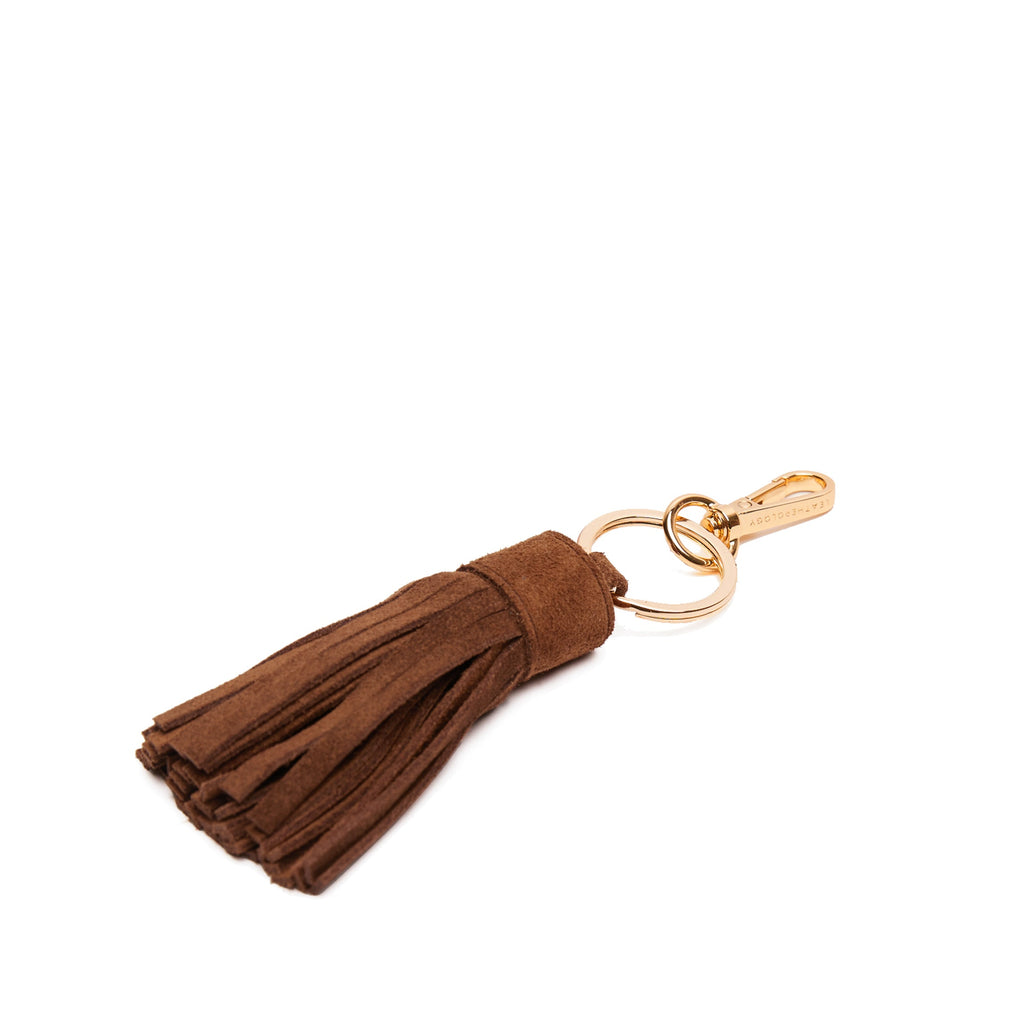 Tassel Key Chain Russet Suede