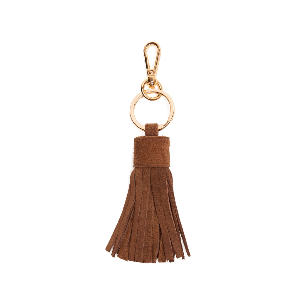 Tassel Key Chain Russet Suede