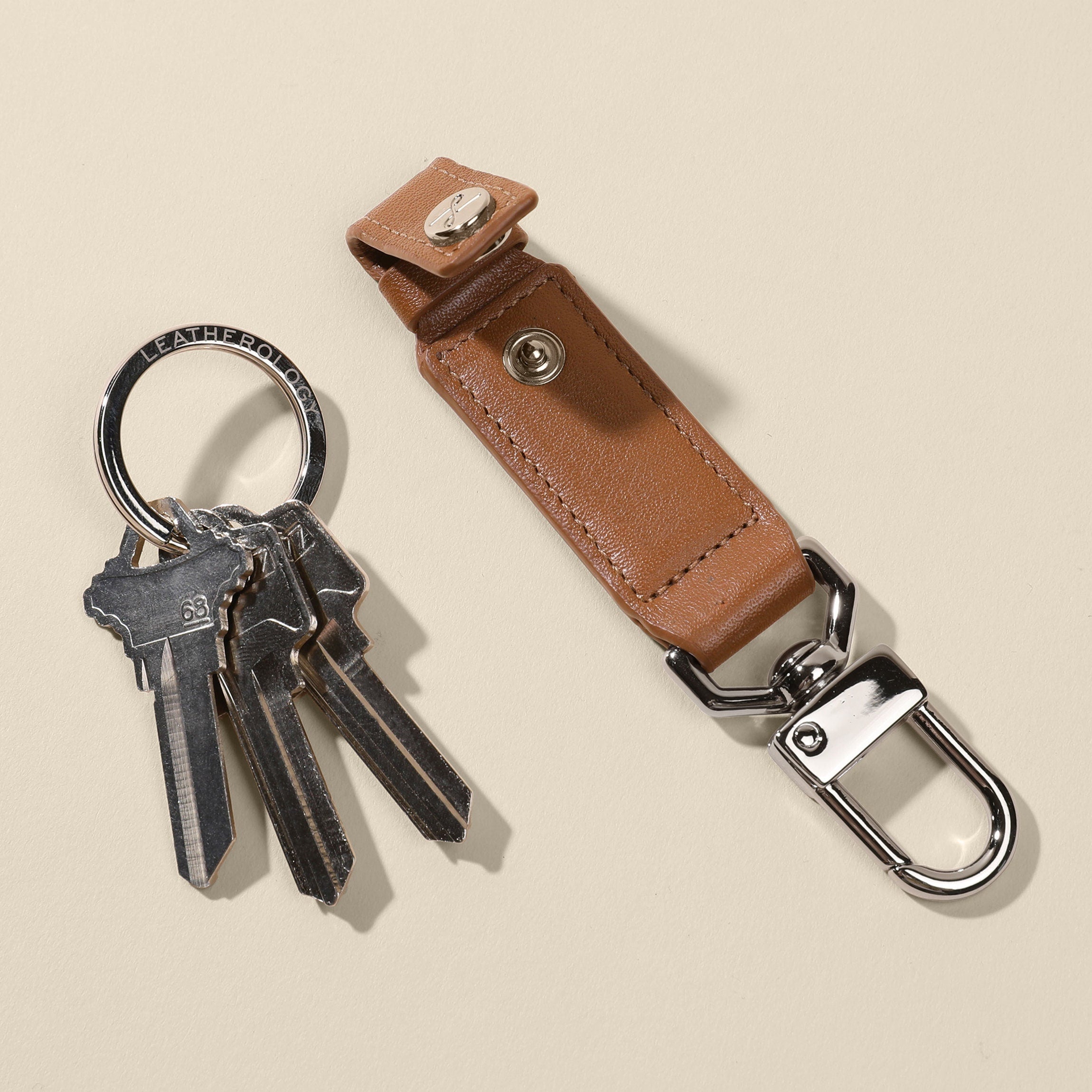 Valet Snap Keychain Cognac