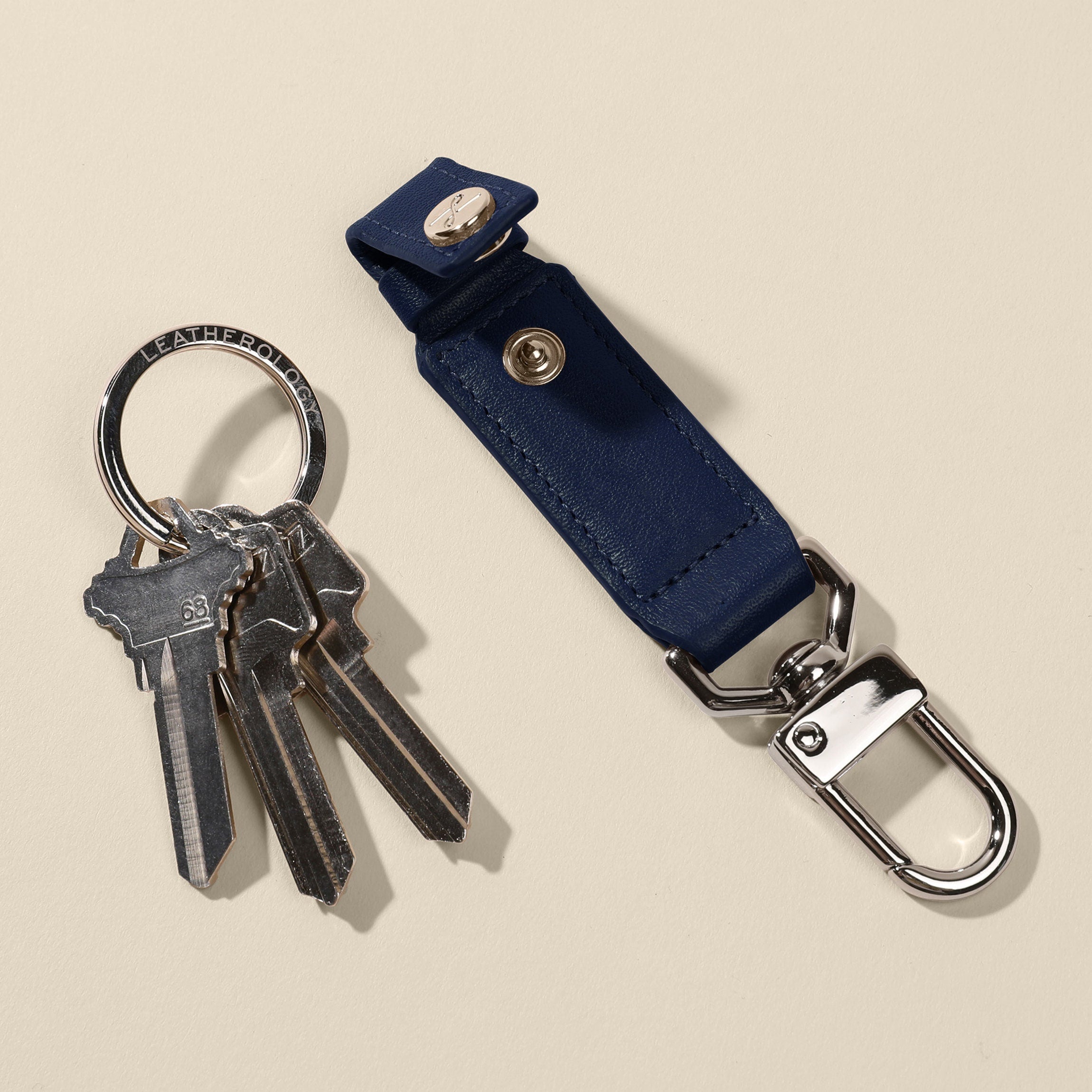 Valet Snap Keychain Navy Blue