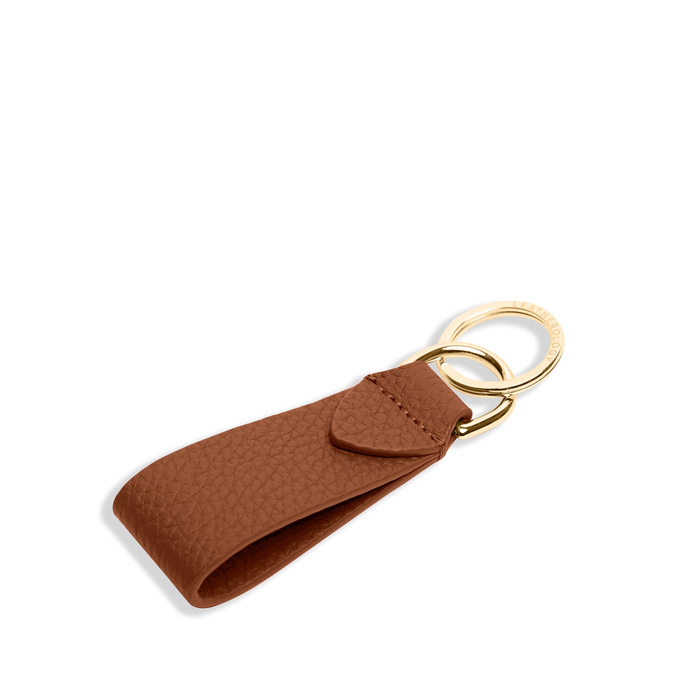Tab Keychain Saddle Brown