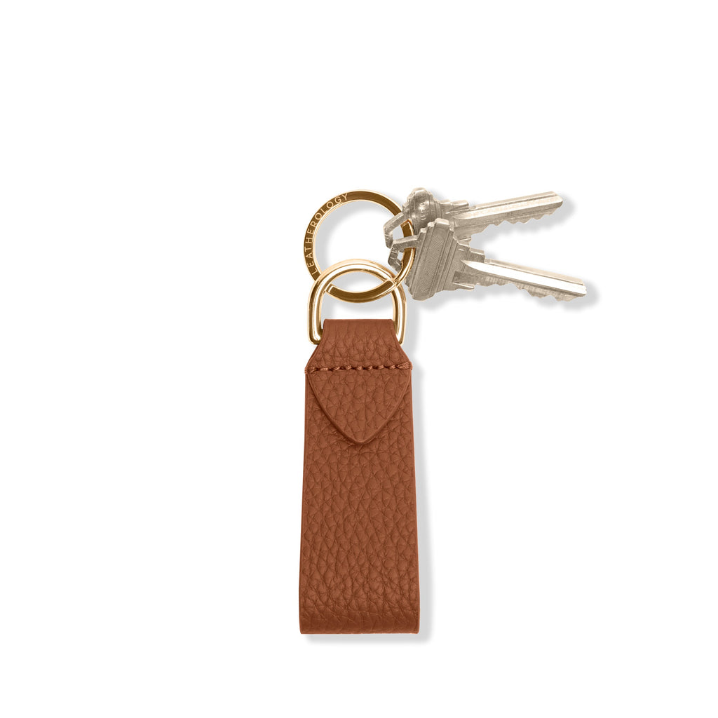 Tab Keychain Saddle Brown