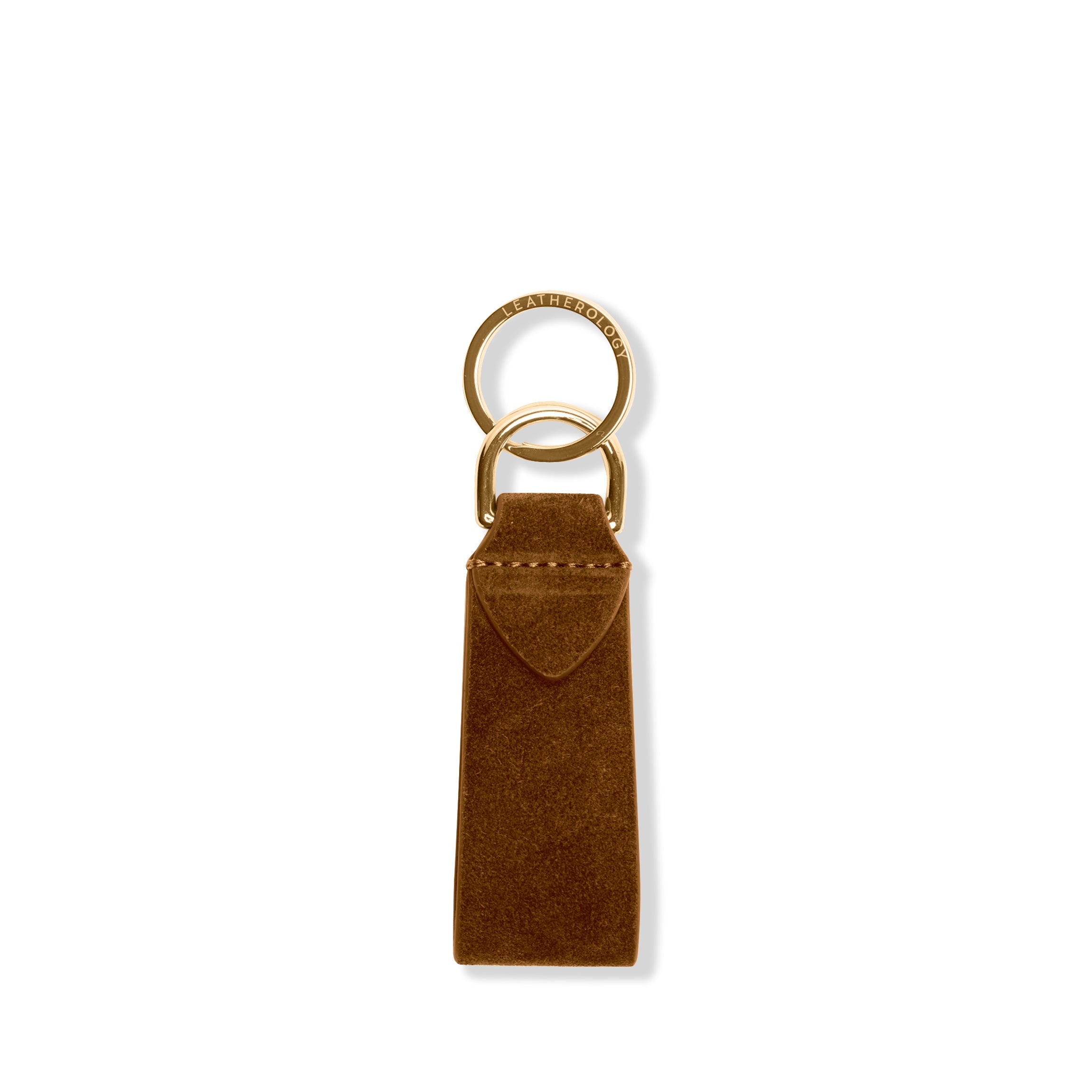 Tab Keychain Russet Suede