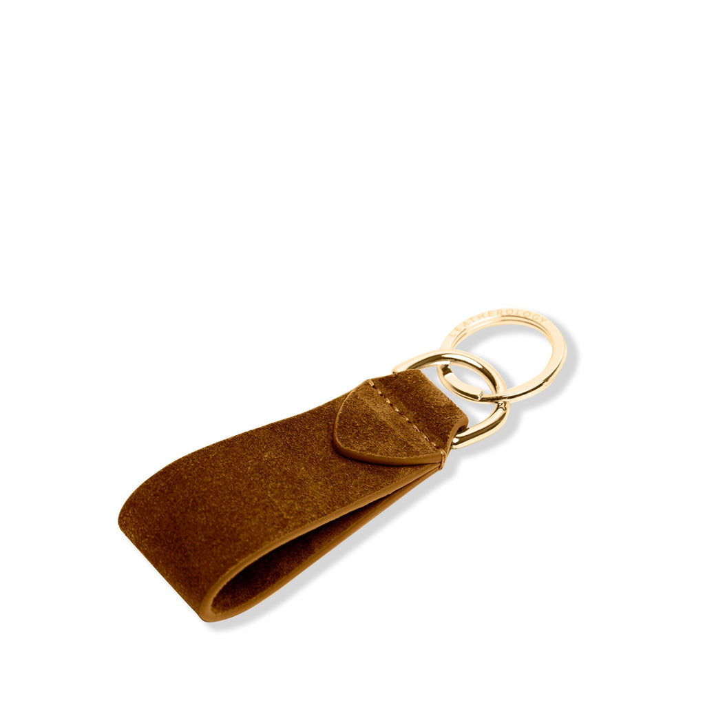 Tab Keychain Russet Suede