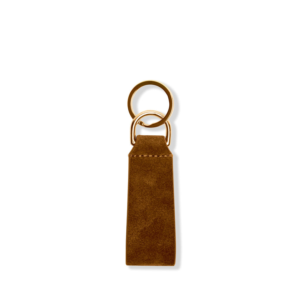 Tab Keychain Russet Suede