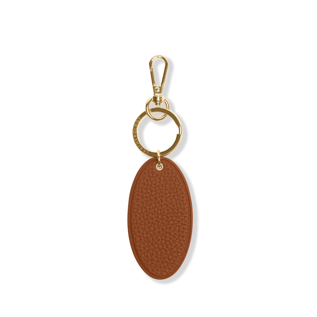 Oval Keychain Saddle Brown