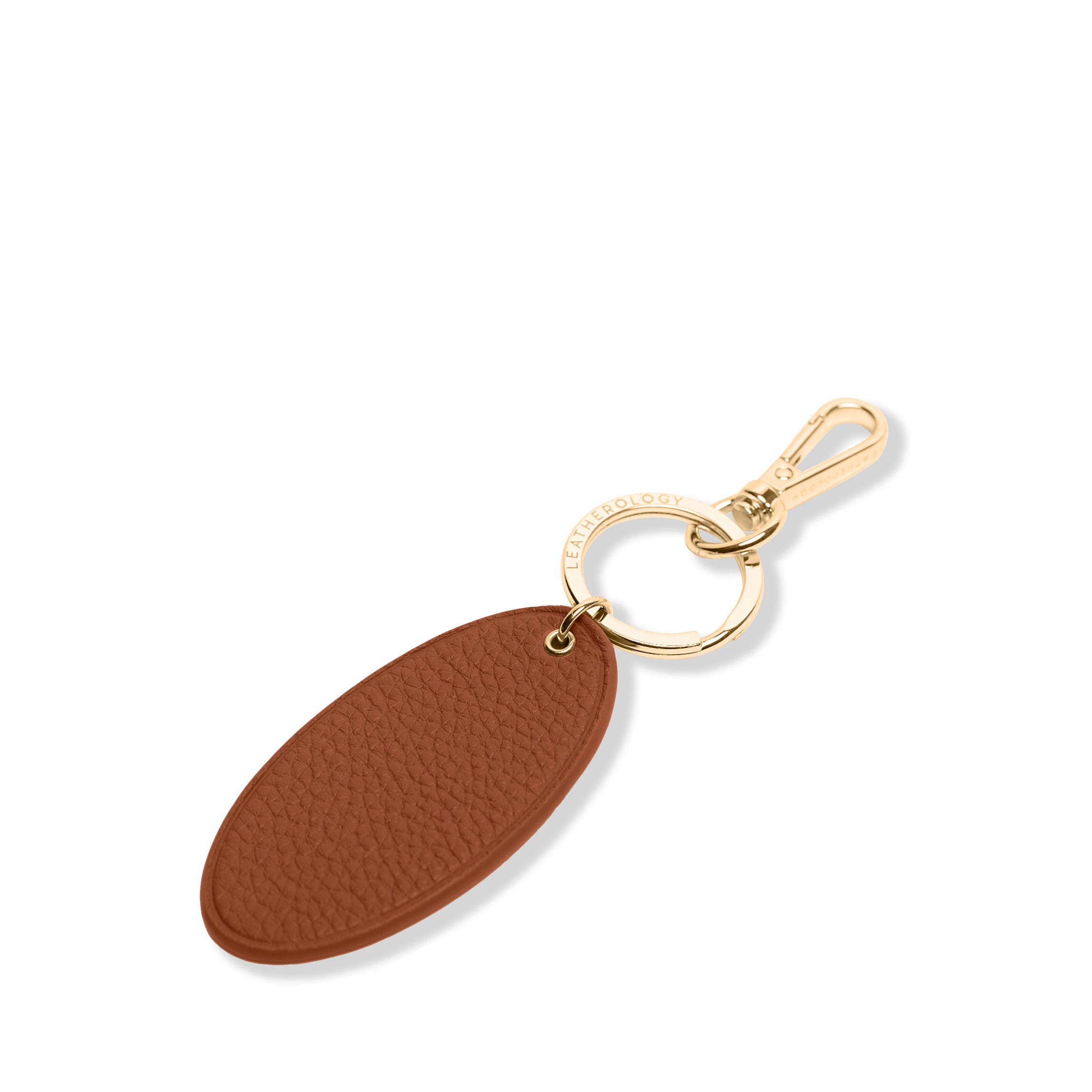 Oval Keychain Saddle Brown