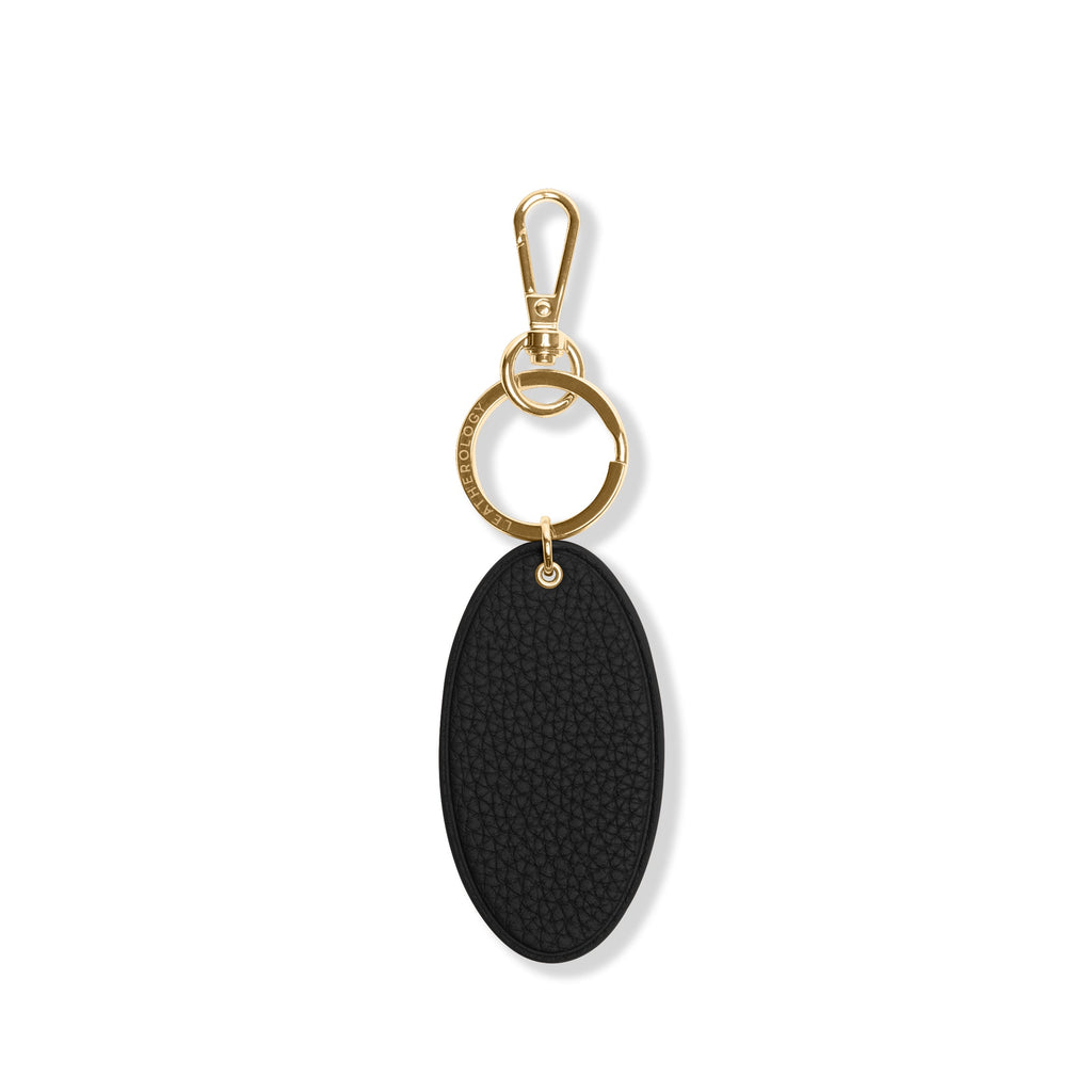 Oval Keychain Black Pebble