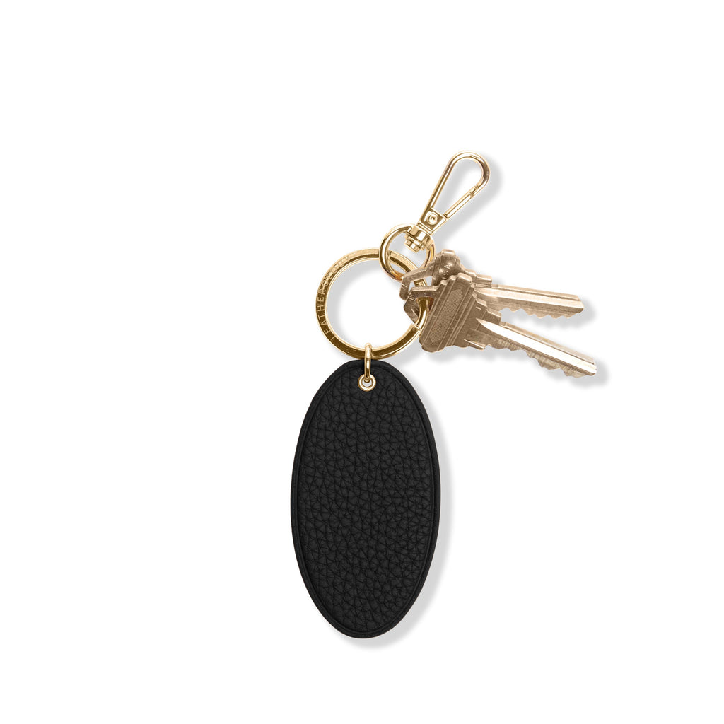 Oval Keychain Black Pebble