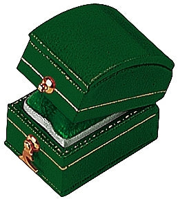Leatherette Paper Covered Treasure Shaped Single Ring Box
