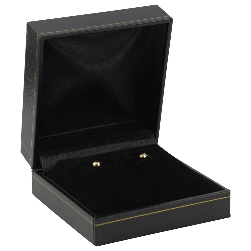 Paper Covered Hoop Earring Box with Gold Accent