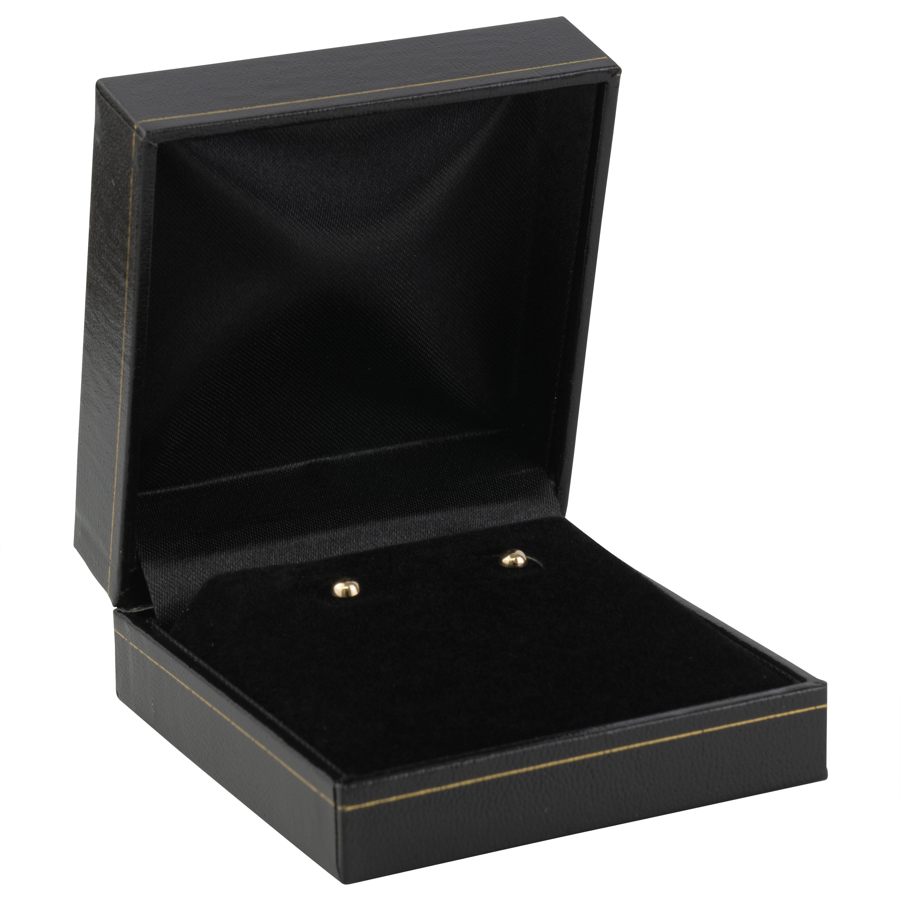 Paper Covered Hoop Earring Box with Gold Accent