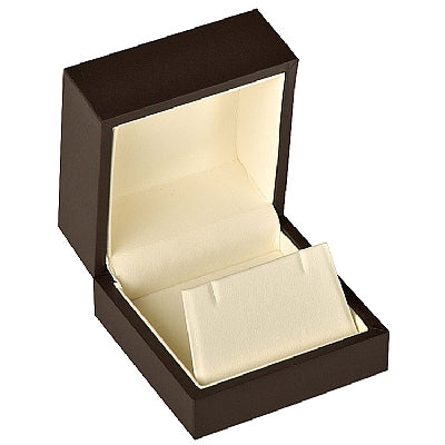 Matte Paper Covered Pendant or Earring Box with Cream Leatherette Interior