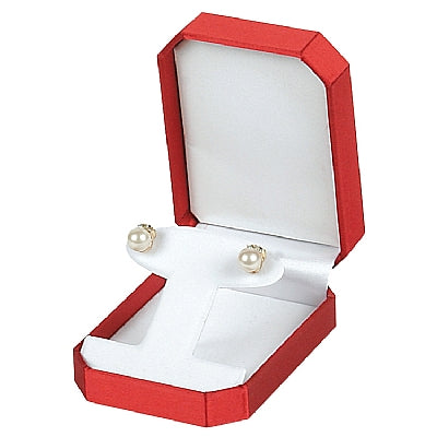 Velvet and Satin French Clip Earring Box with Bow