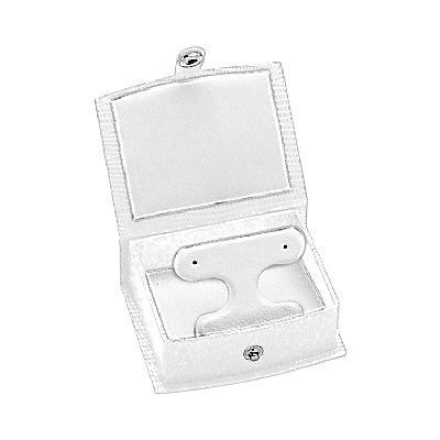 Lizard Skin Textured Leatherette French Clip Earring Box with White Interior
