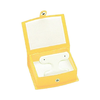 Lizard Skin Textured Leatherette French Clip Earring Box with White Interior