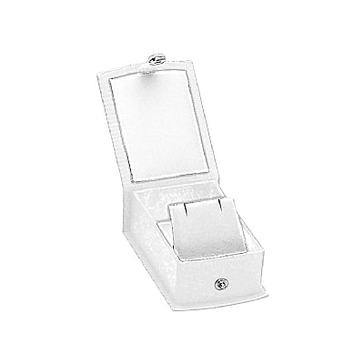 Lizard Skin Textured Leatherette Single Earring Box with White Interior