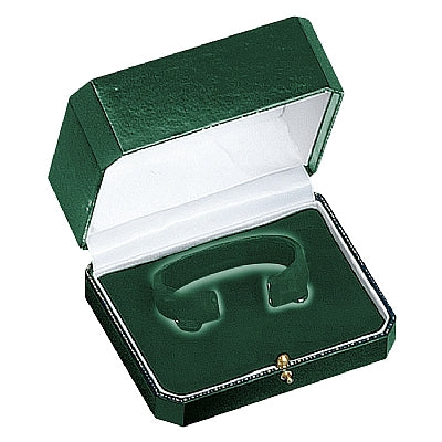 Leatherette Bangle Box with Gold Accent and Matching Insert