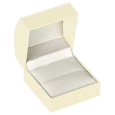 Paper Covered Single Ring Box with Gold Accent and White Interior