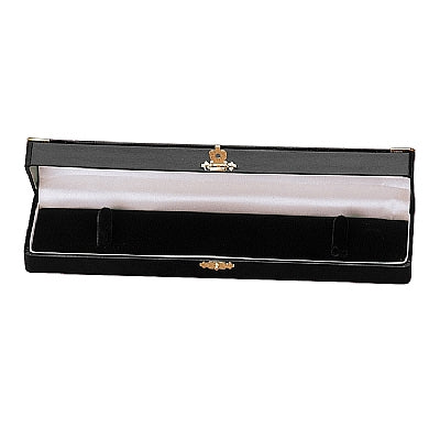 Leatherette Bracelet Box with Gold Trim and Closure