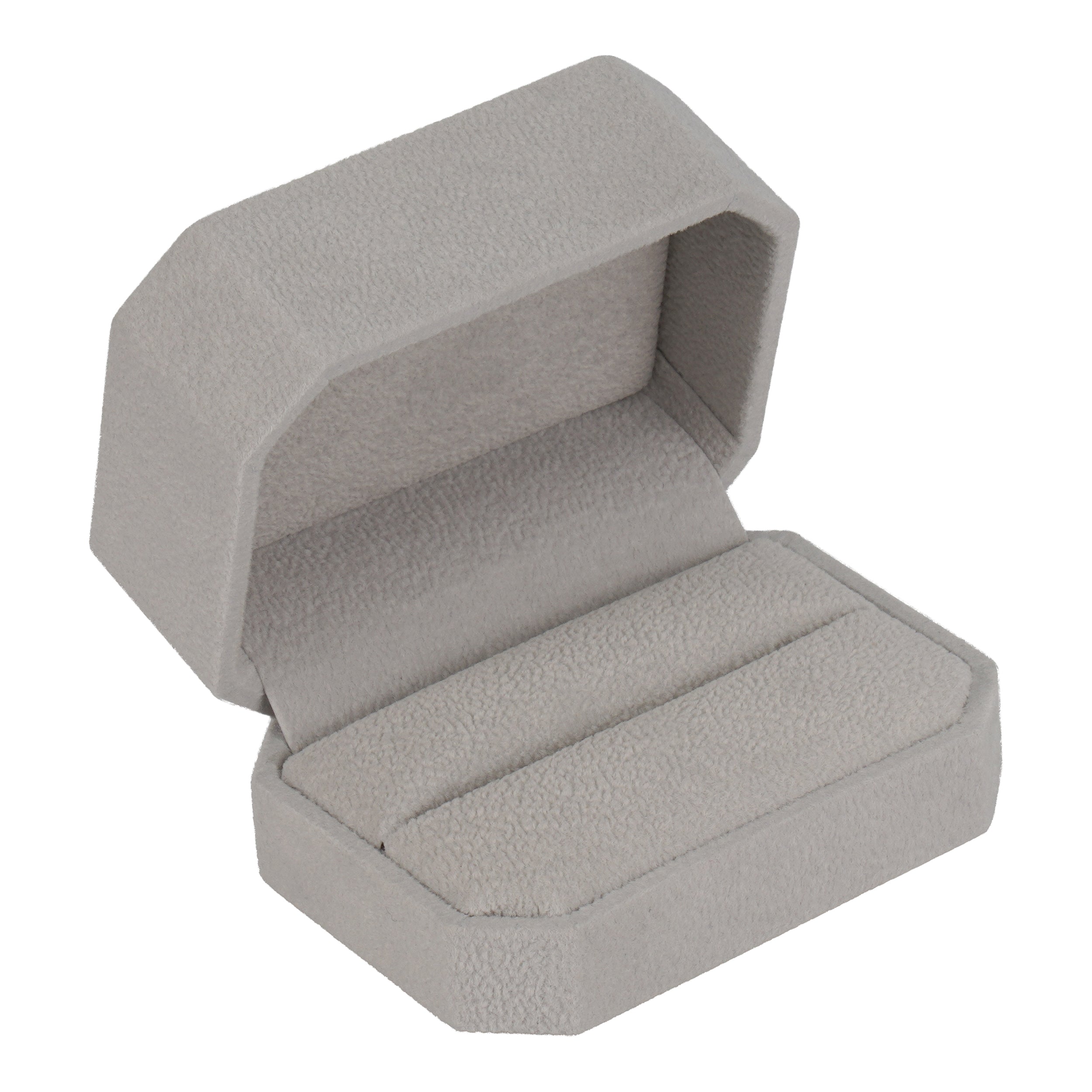Double Ring Box Wrapped and Lined with Rich Nova Suede