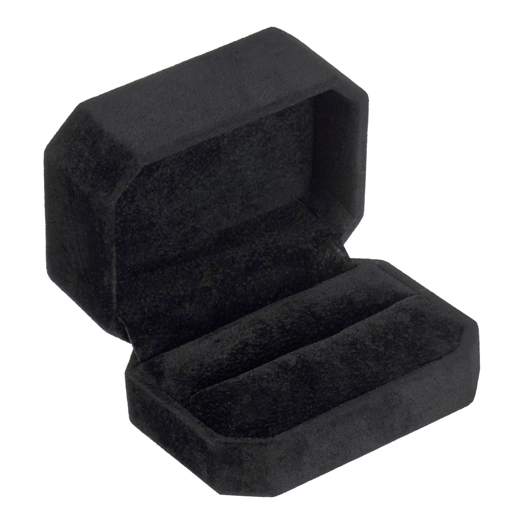 Double Ring Box Wrapped and Lined with Rich Nova Suede