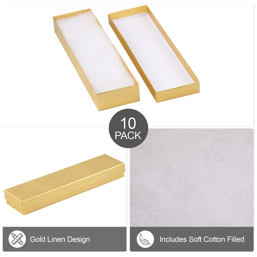 Silver and Gold Linen Cotton Filled Cardboard Box