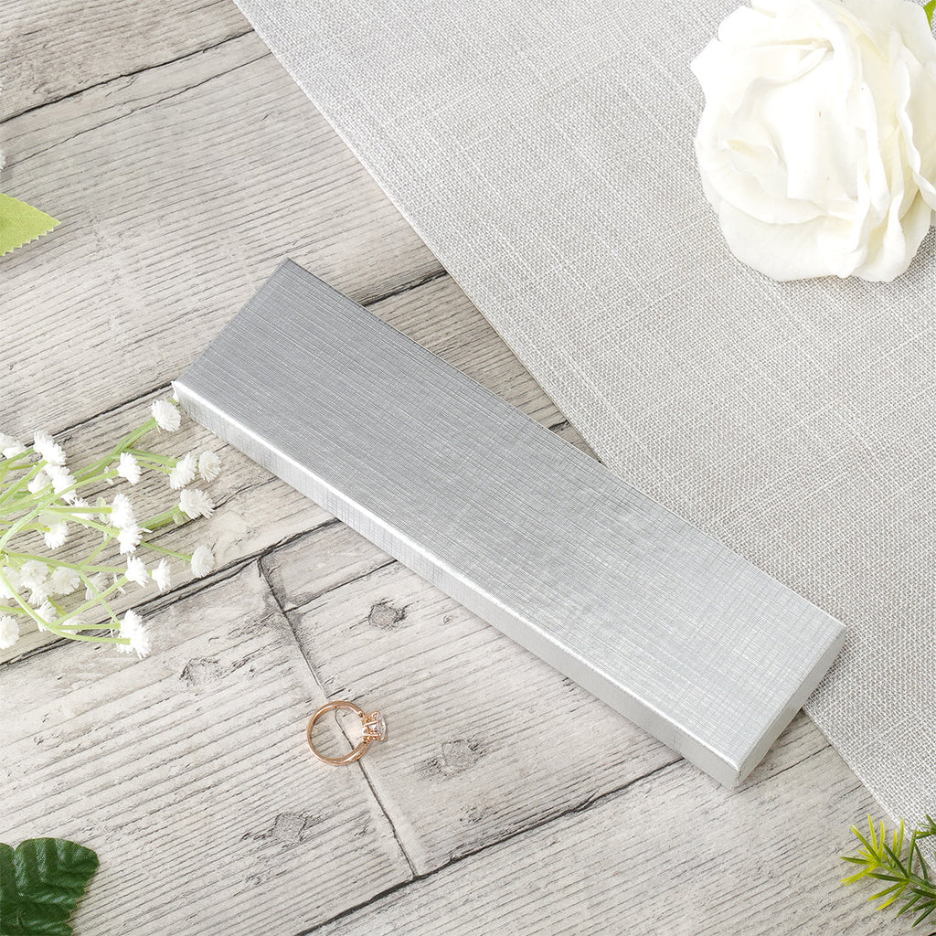 Silver and Gold Linen Cotton Filled Cardboard Box