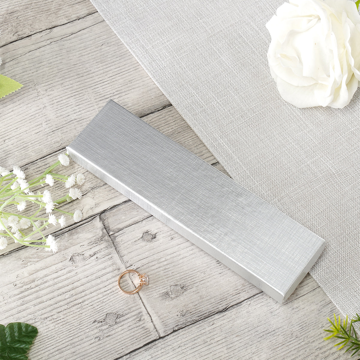 Silver and Gold Linen Cotton Filled Cardboard Box