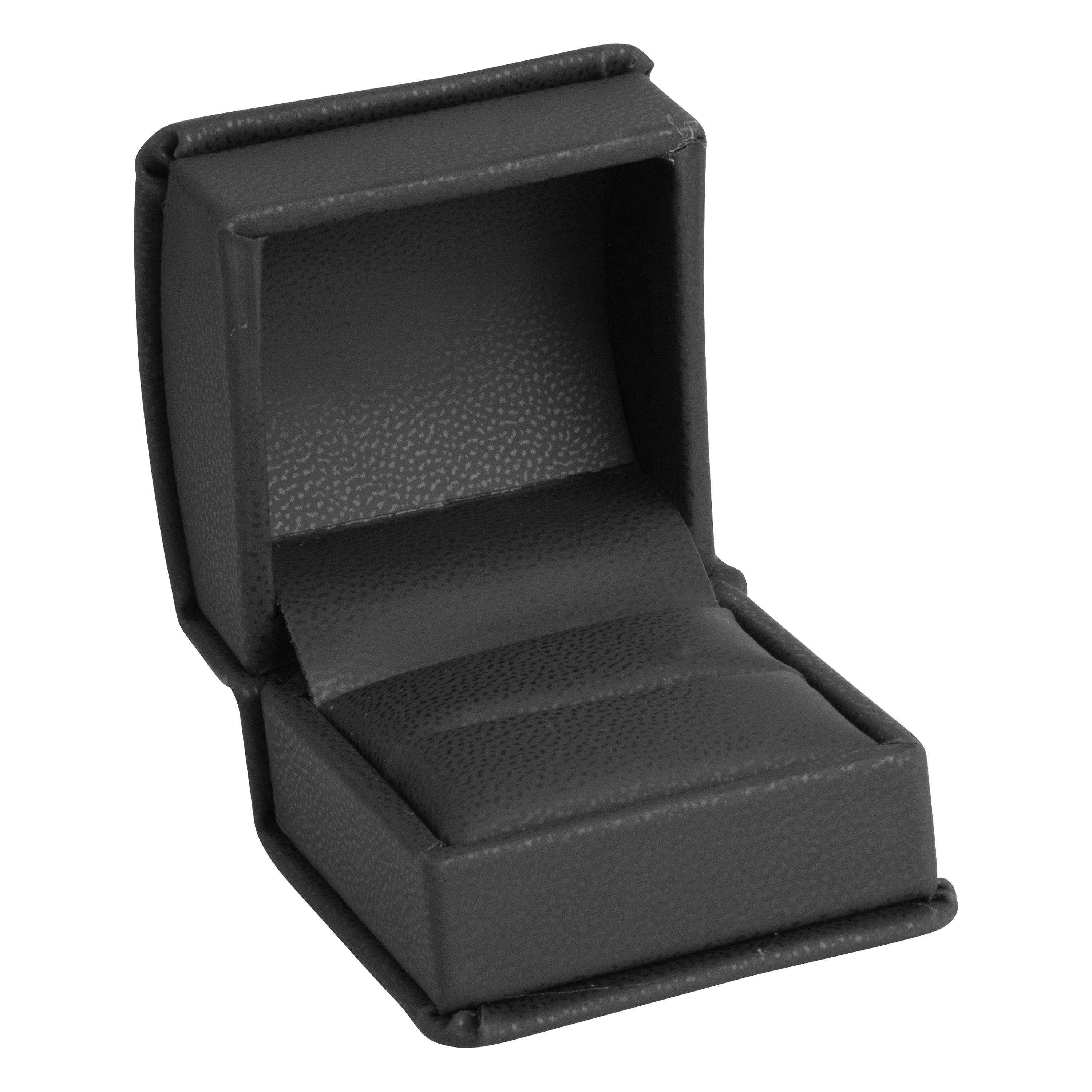 Leatherette Single Ring Box Leatherette Interior with Ribboned Packer