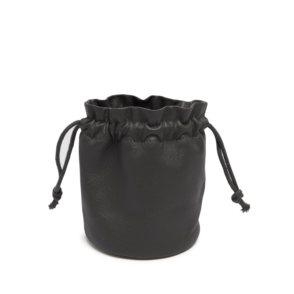 Round Drawstring Pouch Black Onyx