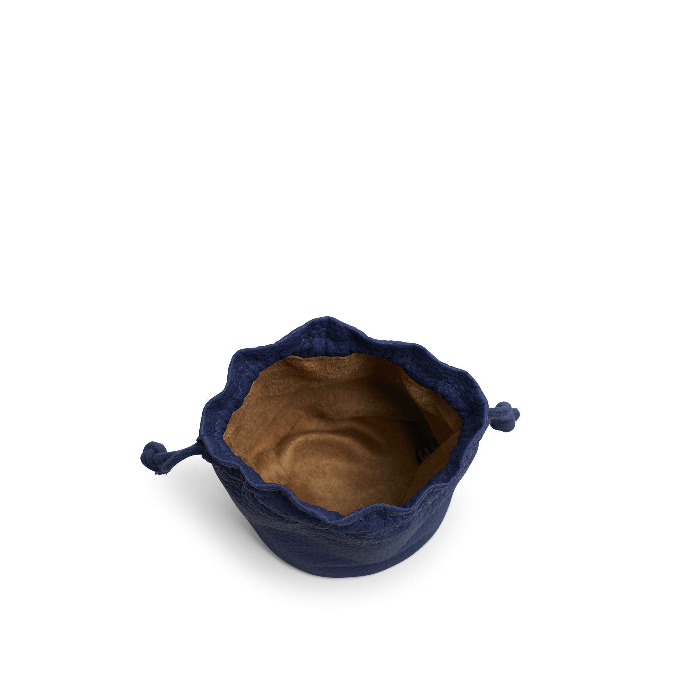 Round Drawstring Pouch Navy Blue