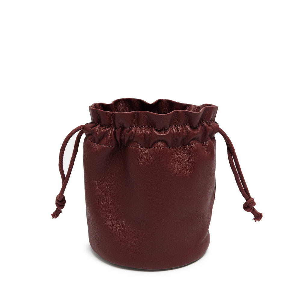 Round Drawstring Pouch Bordeaux