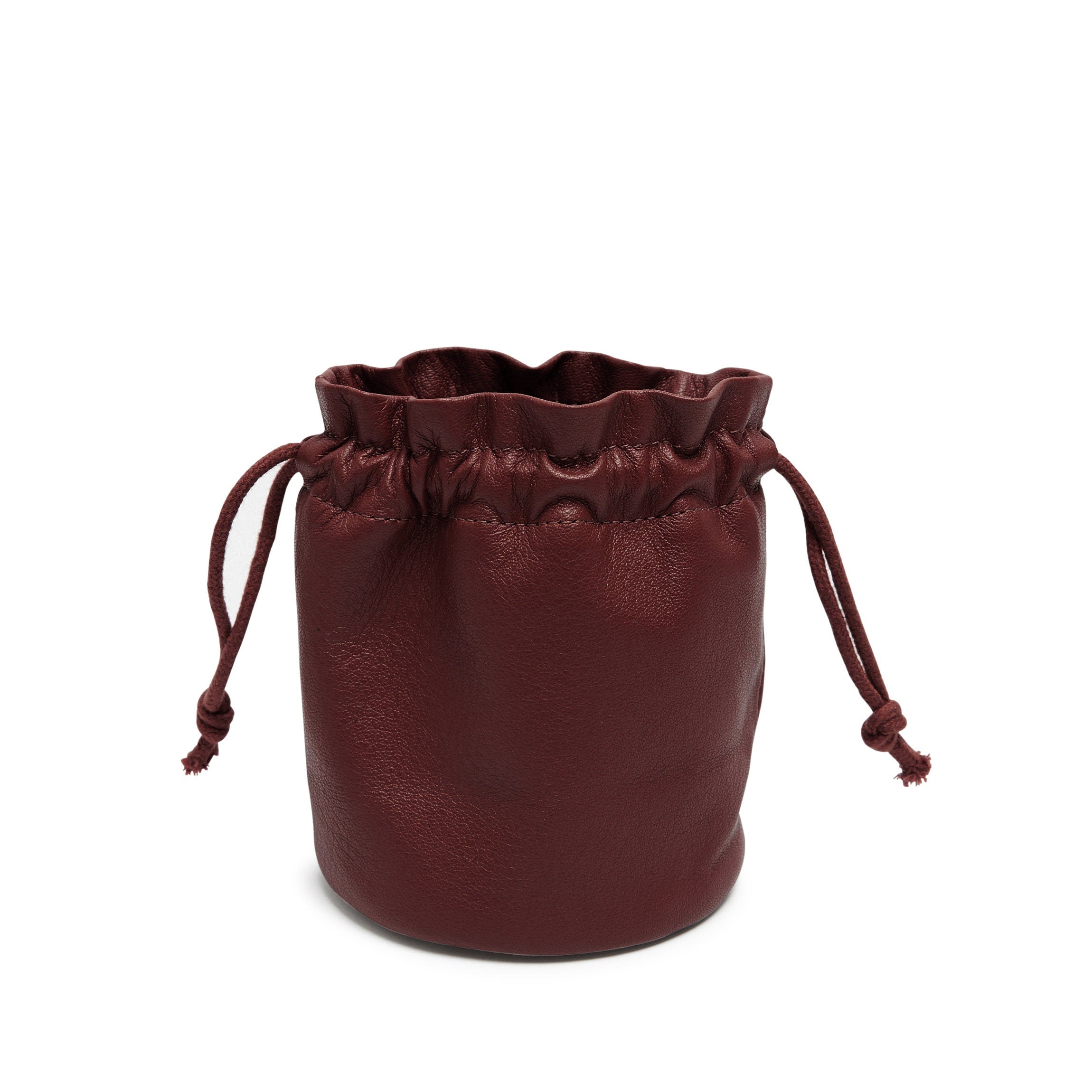 Round Drawstring Pouch Bordeaux