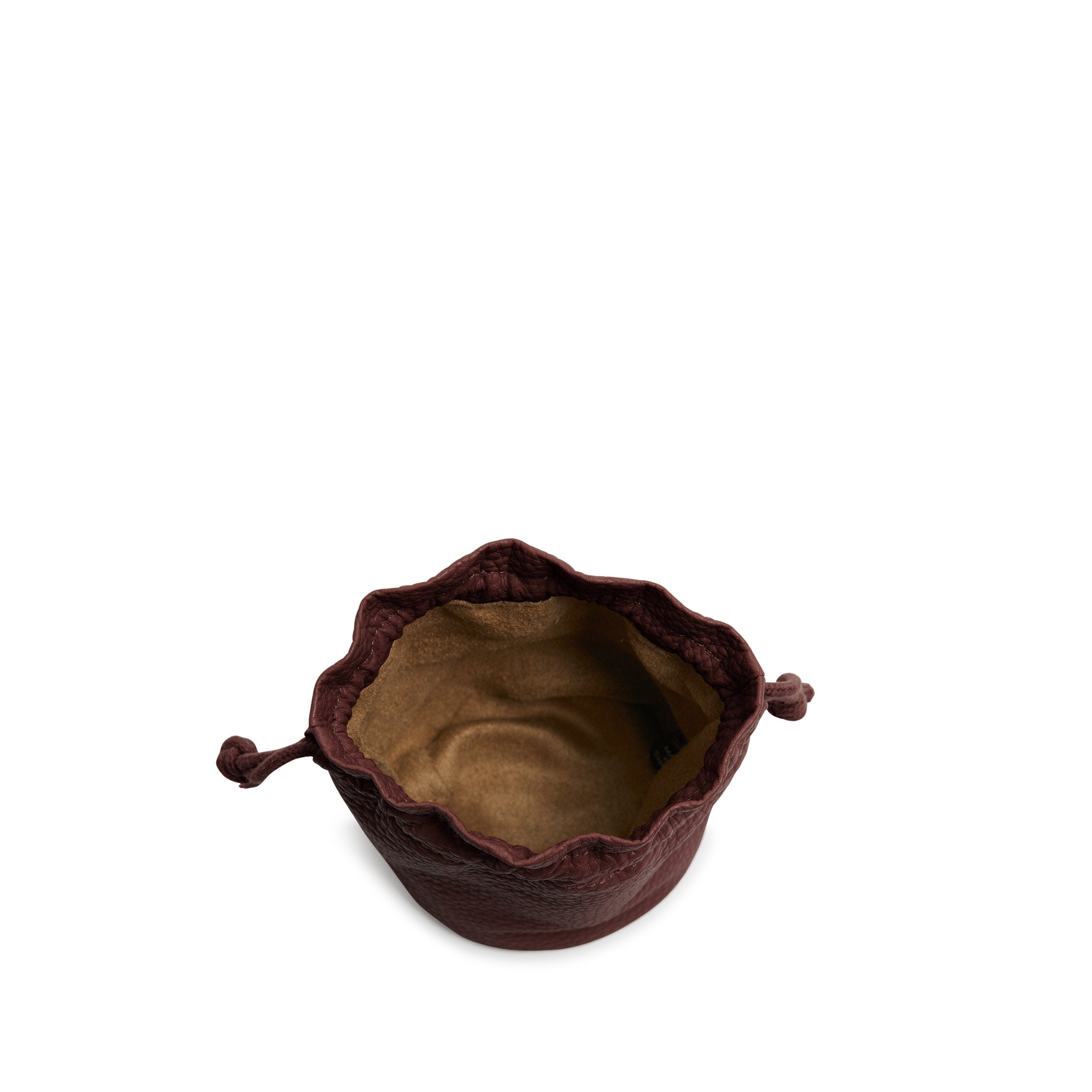 Round Drawstring Pouch Bordeaux