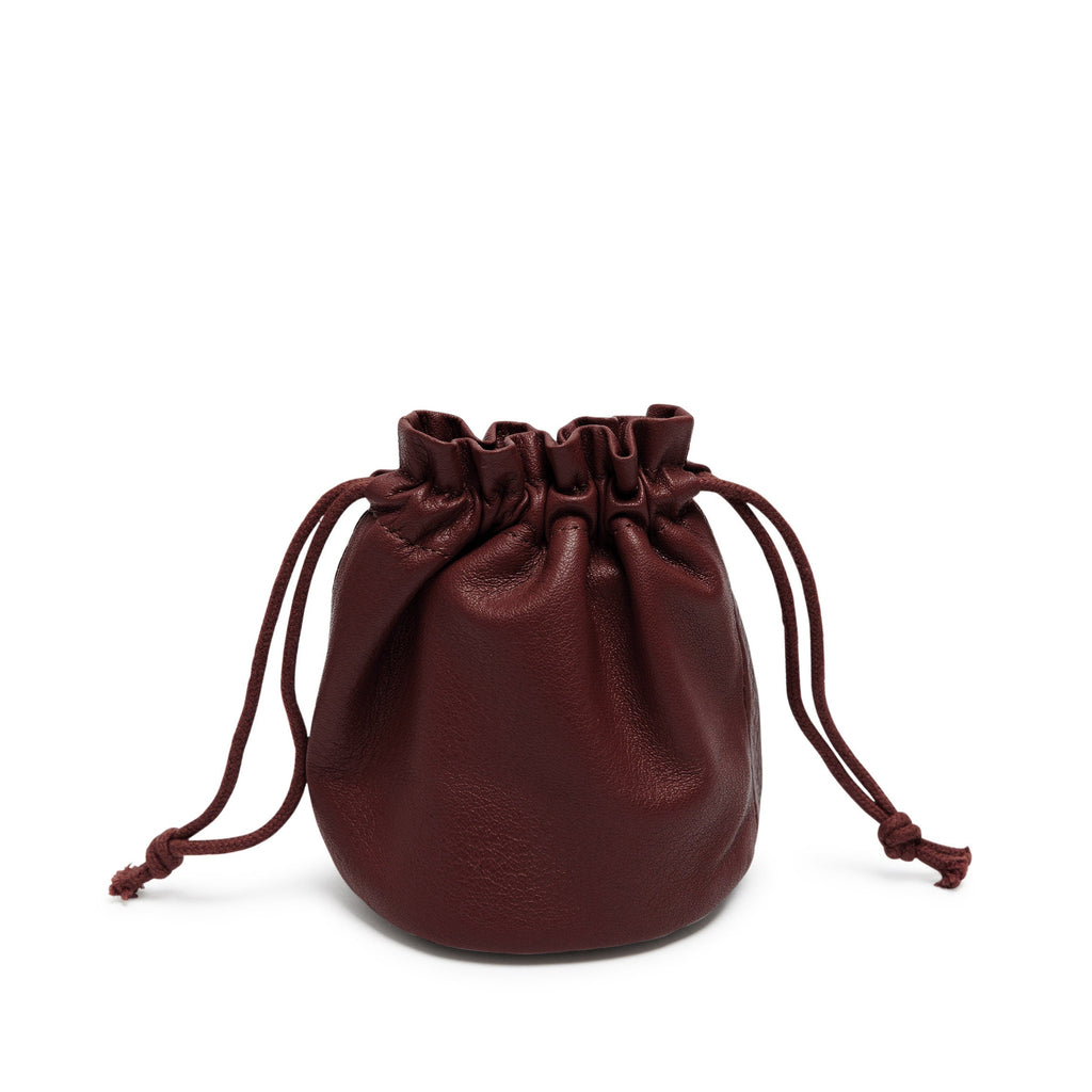 Round Drawstring Pouch Bordeaux