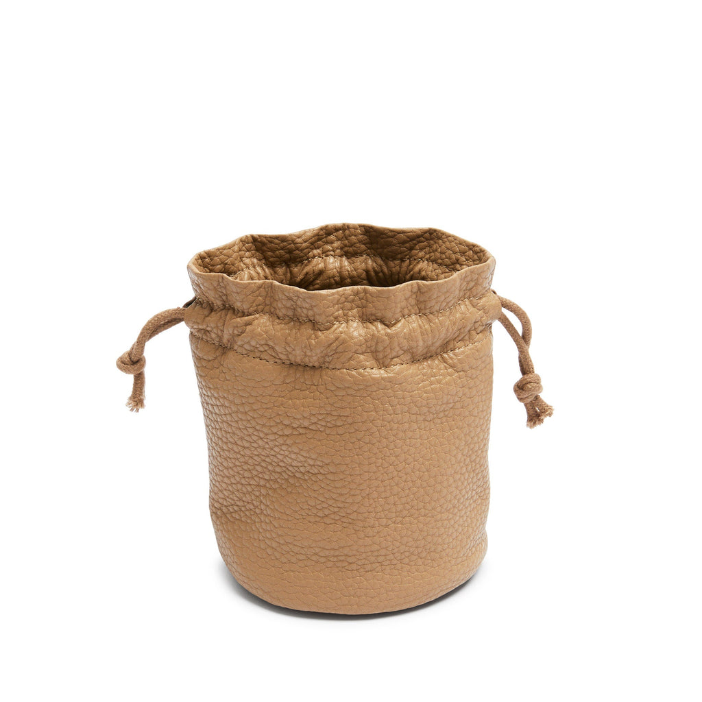 Round Drawstring Pouch Camel