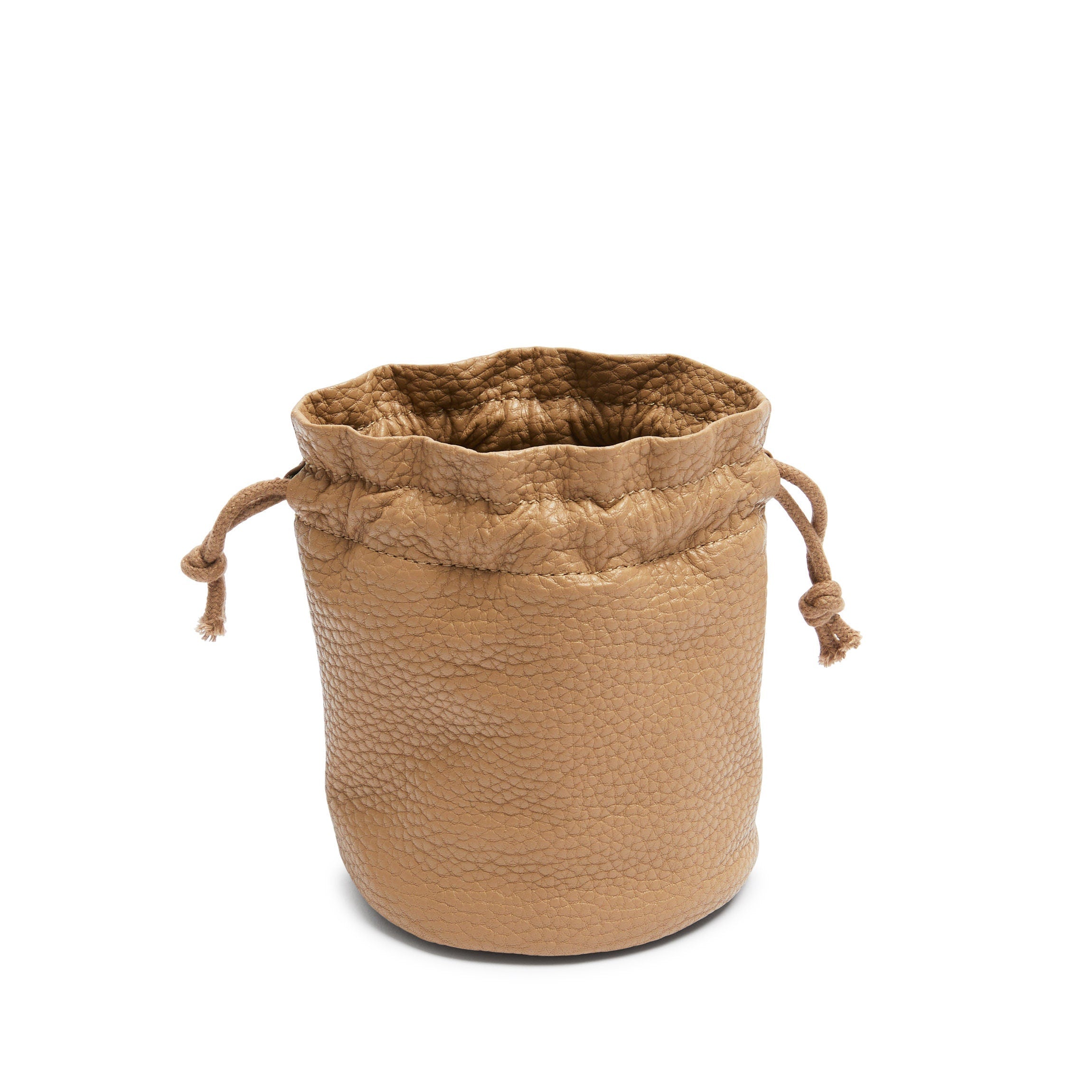 Round Drawstring Pouch Camel