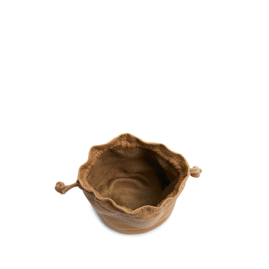 Round Drawstring Pouch Camel